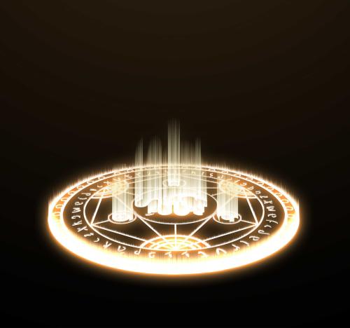 结界在纸上画一个六芒星,将自己最常用的魔法用具or水晶放置在中央.